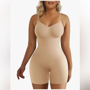 ShaperX 5218 Beige Mid Thigh Shapewear Bodysuit 4XL NWT Sealed